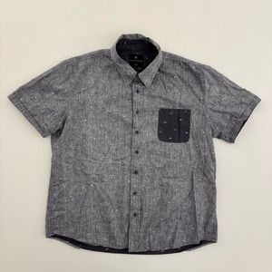 Grey Shark Print Shouthouse SS XXL Men’s Button Shirt Short Sleeve 2XL